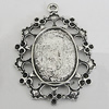 Zinc Alloy Cabochon Settings, Flower 44x33mm Hole:2mm, Sold by Bag