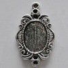 Zinc Alloy Cabochon Settings, 30x18mm Hole:2mm, Sold by Bag