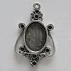 Zinc Alloy Cabochon Settings, 32x20mm Hole:2mm, Sold by Bag