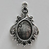Zinc Alloy Cabochon Settings, 33x22mm Hole:2mm, Sold by Bag