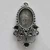Zinc Alloy Cabochon Settings, 33x19mm Hole:2mm, Sold by Bag
