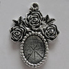 Zinc Alloy Cabochon Settings, 33x24mm Hole:2mm, Sold by Bag