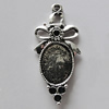 Zinc Alloy Cabochon Settings, 37x16mm Hole:1.5mm, Sold by Bag