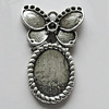 Zinc Alloy Cabochon Settings, 30x19mm Hole:2mm, Sold by Bag