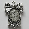 Zinc Alloy Cabochon Settings, 27x20mm Hole:1.5mm, Sold by Bag