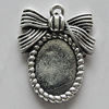 Zinc Alloy Cabochon Settings, 25x20mm Hole:2mm, Sold by Bag