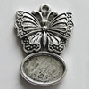 Zinc Alloy Cabochon Settings, 30x22mm Hole:2mm, Sold by Bag