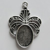 Zinc Alloy Cabochon Settings, 32x23mm Hole:2mm, Sold by Bag