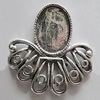 Zinc Alloy Cabochon Settings, 27x25mm, Sold by Bag