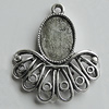 Zinc Alloy Cabochon Settings, 30x25mm Hole:2mm, Sold by Bag