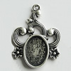 Zinc Alloy Cabochon Settings, 32x23mm Hole:2mm, Sold by Bag