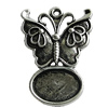 Zinc Alloy Cabochon Settings, Butterfly 32x23mm Hole:2mm, Sold by Bag