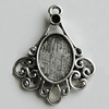 Zinc Alloy Cabochon Settings, 31x25mm Hole:2mm, Sold by Bag