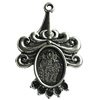 Zinc Alloy Cabochon Settings, 37x25mm Hole:2mm, Sold by Bag