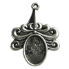 Zinc Alloy Cabochon Settings, 33x25mm Hole:2mm, Sold by Bag