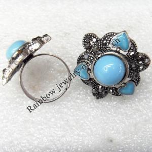 Metal Alloy Ring with Resin, 27mm, Sold by Dozen
