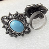 Metal Alloy Ring with Resin, 27x32mm, Sold by Dozen