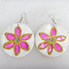 Shell Earring, Flat Round, 50x70mm, Sold by pair