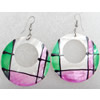 Shell Earring, Donut, 45x65mm, Sold by pair