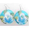 Shell Earring, Flat Round, 45x65mm, Sold by pair