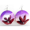 Shell Earring, Flat Round, 50x70mm, Sold by pair