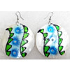 Shell Earring, Flat Round, 50x70mm, Sold by pair