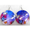 Shell Earring, Flat Round, 50x70mm, Sold by pair