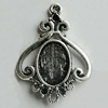 Zinc Alloy Cabochon Settings, 33x25mm Hole:2mm, Sold by Bag