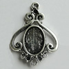 Zinc Alloy Cabochon Settings, 33x25mm Hole:2mm, Sold by Bag