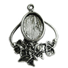 Zinc Alloy Cabochon Settings, 33x24mm Hole:2mm, Sold by Bag