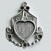 Zinc Alloy Cabochon Settings, 34x24mm Hole:1.5mm, Sold by Bag