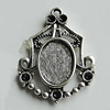Zinc Alloy Cabochon Settings, 32x24mm Hole:2mm, Sold by Bag