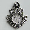 Zinc Alloy Cabochon Settings, 30x23mm Hole:2mm, Sold by Bag