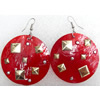 Shell Earring, Flat Round, 50x70mm, Sold by pair