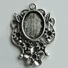 Zinc Alloy Cabochon Settings, 33x23mm Hole:2mm, Sold by Bag