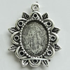Zinc Alloy Cabochon Settings, Flower 26x21mm Hole:2mm, Sold by Bag