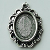 Zinc Alloy Cabochon Settings, 24x18mm Hole:2mm, Sold by Bag