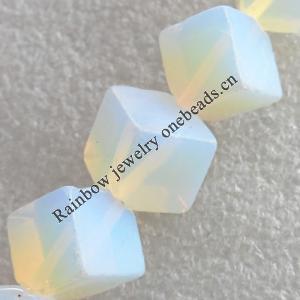 Moonstone Beads，Cube, 12mm, Hole:About 1.5mm, Sold per 16-Inch Strand