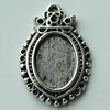 Zinc Alloy Cabochon Settings, 28x19mm Hole:2mm, Sold by Bag