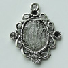 Zinc Alloy Cabochon Settings, Diamond 26x21mm Hole:2mm, Sold by Bag