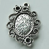 Zinc Alloy Cabochon Settings, 28x20mm Hole:2mm, Sold by Bag