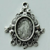 Zinc Alloy Cabochon Settings, 30x25mm Hole:2mm, Sold by Bag