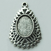 Zinc Alloy Cabochon Settings, 32x21mm Hole:2mm, Sold by Bag