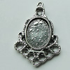 Zinc Alloy Cabochon Settings, 29x20mm Hole:1.5mm, Sold by Bag