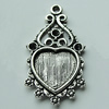 Zinc Alloy Cabochon Settings, 23x18mm Hole:2mm, Sold by Bag