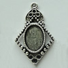 Zinc Alloy Cabochon Settings, 36x22mm Hole:2mm, Sold by Bag