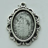 Zinc Alloy Cabochon Settings, 28x21mm Hole:1.5mm, Sold by Bag