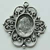Zinc Alloy Cabochon Settings, 31x28mm Hole:1.5mm, Sold by Bag