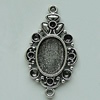 Zinc Alloy Cabochon Settings, 37x21mm Hole:2mm, Sold by Bag