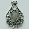Zinc Alloy Cabochon Settings, 36x24mm Hole:2.5mm, Sold by Bag
